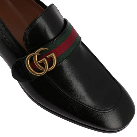 mens gucci shoes loafers calvert crest black leather|Gucci loafers for sale.